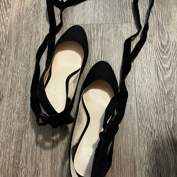 Nine West black Suede Leather cross straps heels - Picture 6 of 7